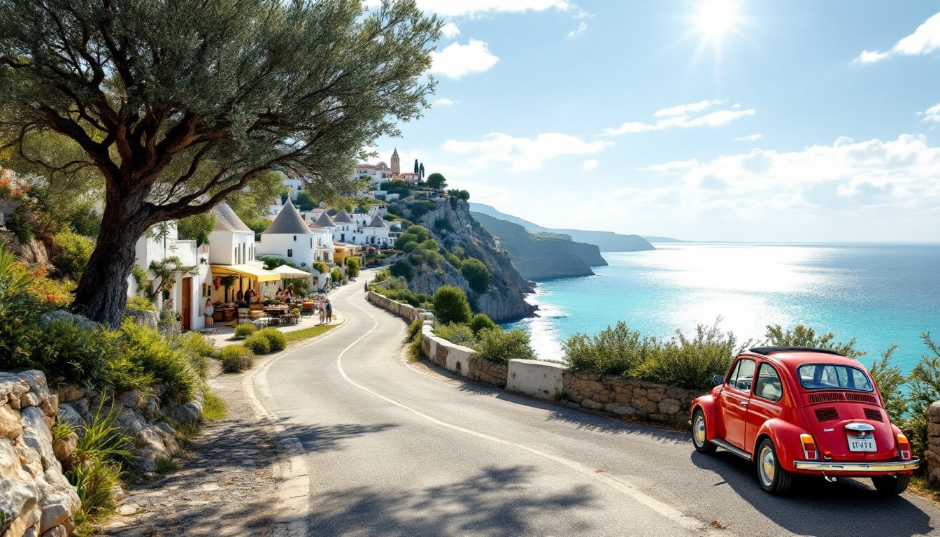partez à l'aventure à travers les paysages envoûtants des pouilles ! découvrez les incontournables de cette région italienne : plages paradisiaques, villages pittoresques et délices culinaires. préparez-vous pour un road trip inoubliable et laissez-vous séduire par la beauté authentique des pouilles.